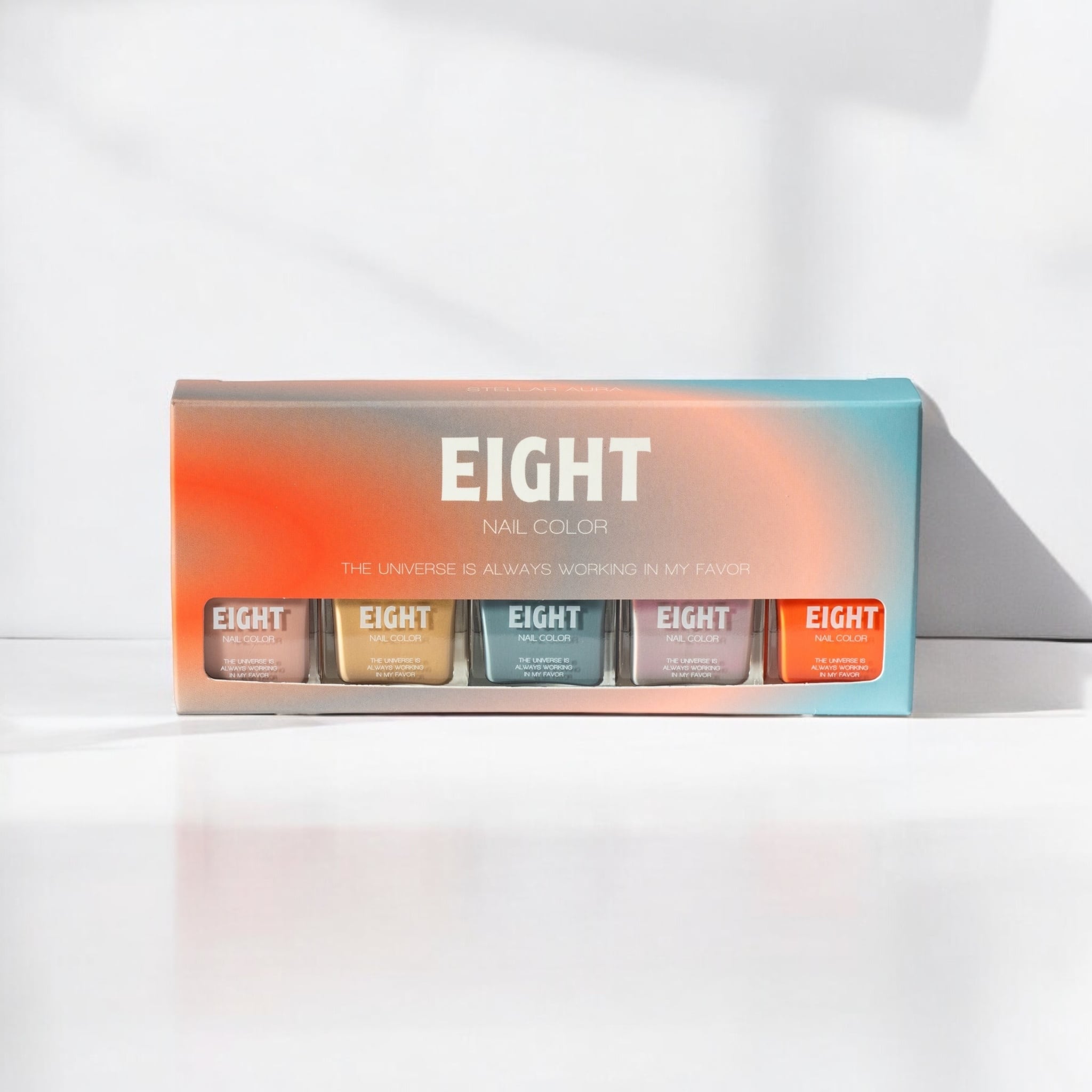 数量限定！！ガラス製爪やすり付き【EIGHT NAIL COLER】5色セット