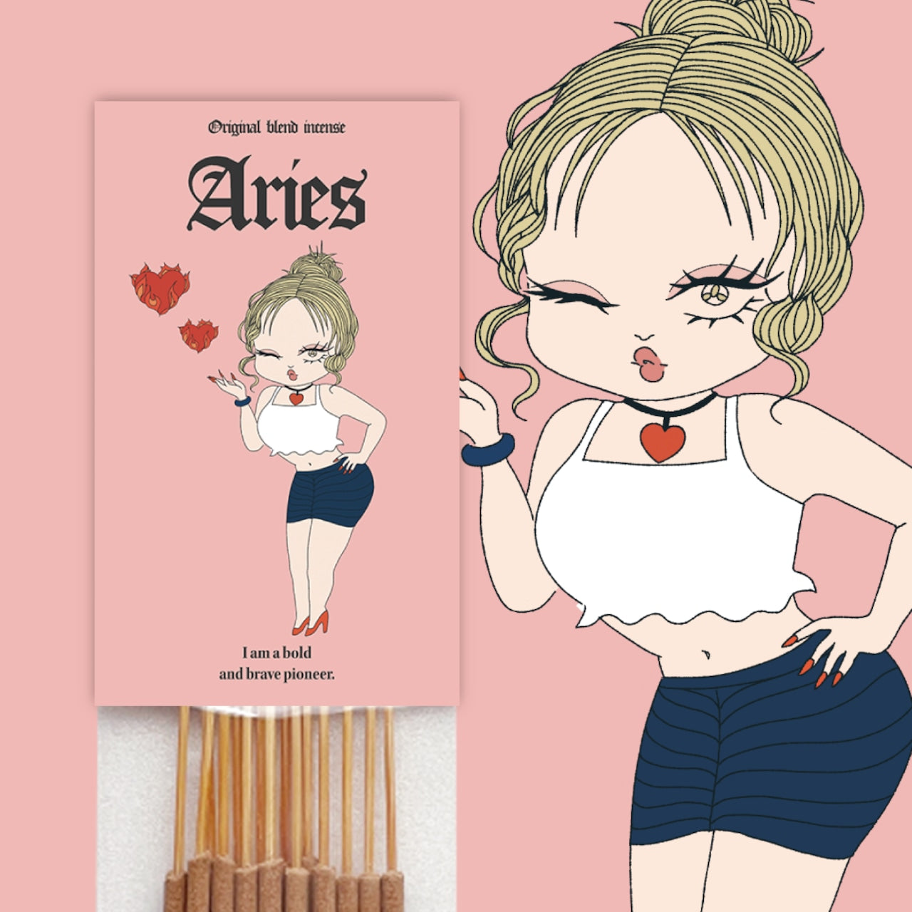 【Aries Birthday Set】-おひつじ座- キャンドル&お香