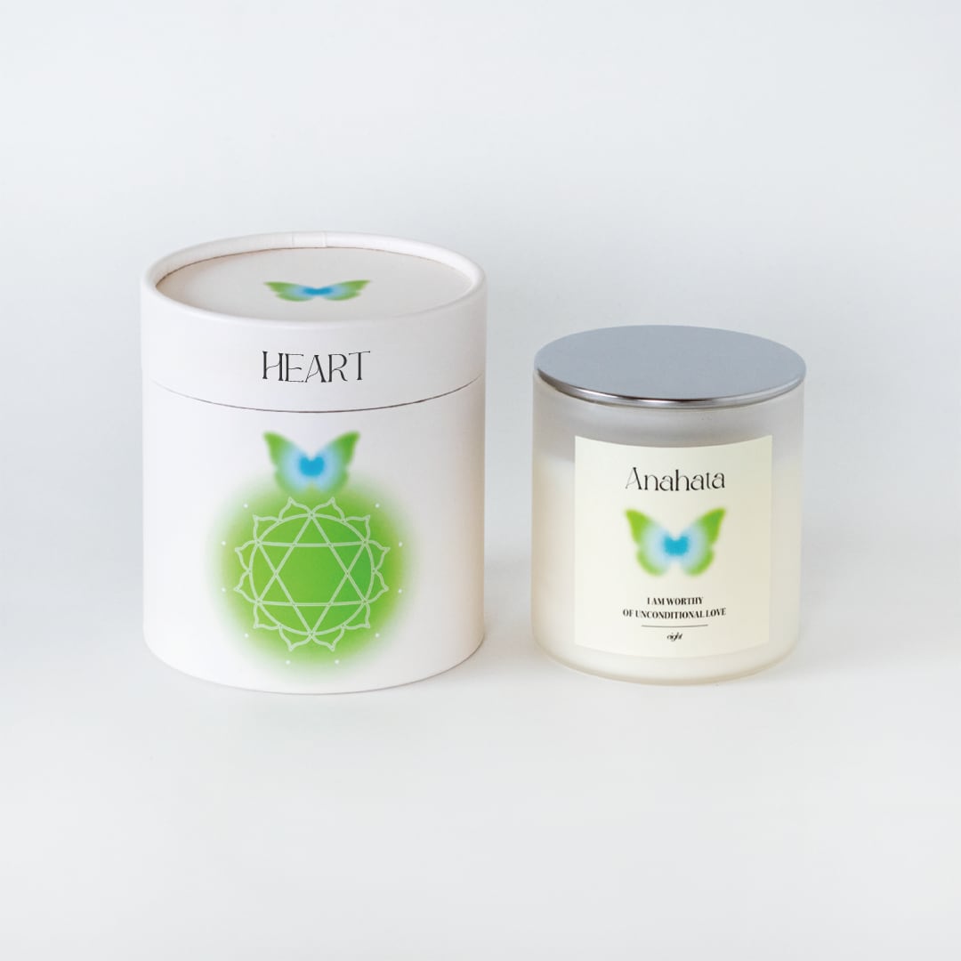 【ウッド芯】第4チャクラキャンドル【HEART】