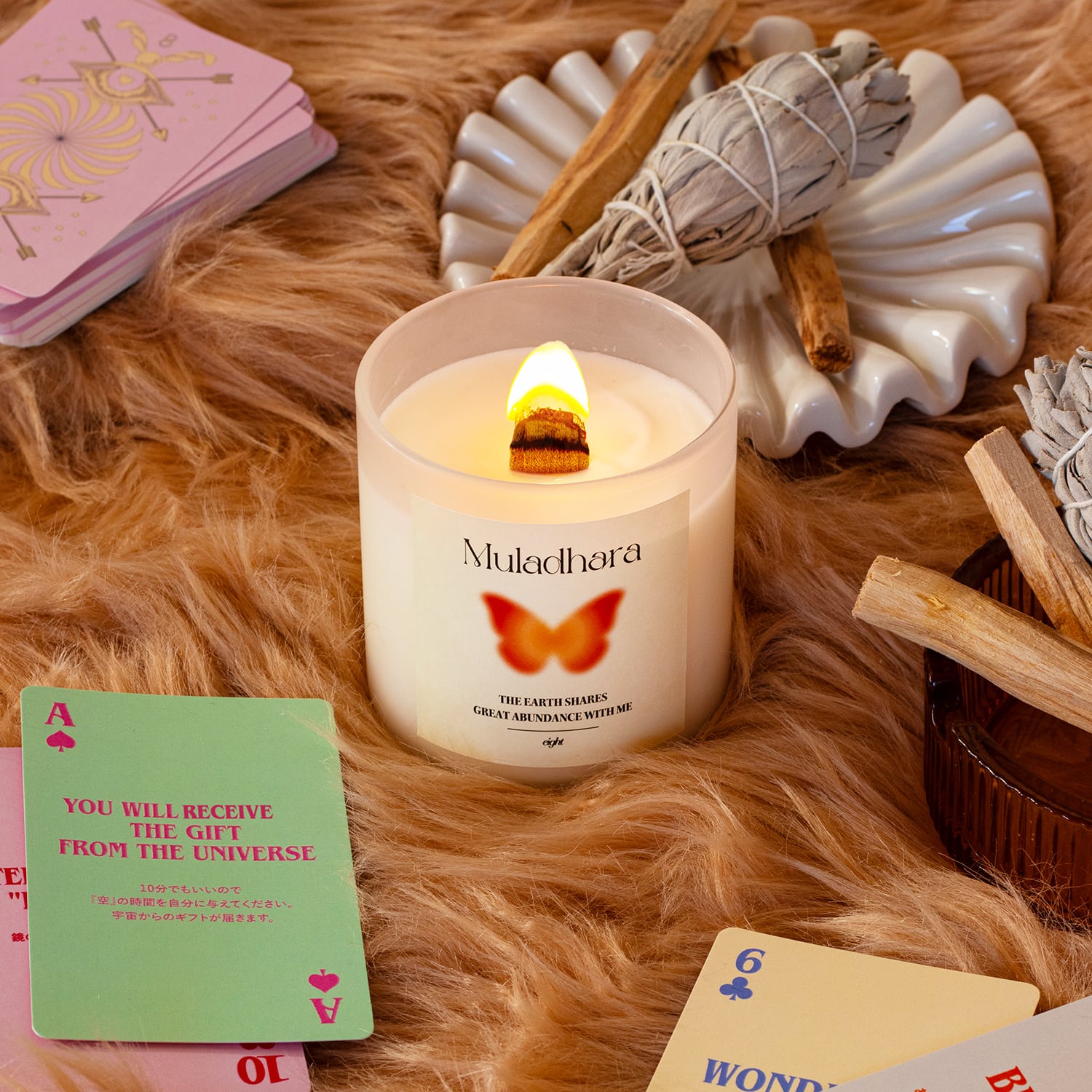 【ウッド芯】第1チャクラキャンドル【ROOT】