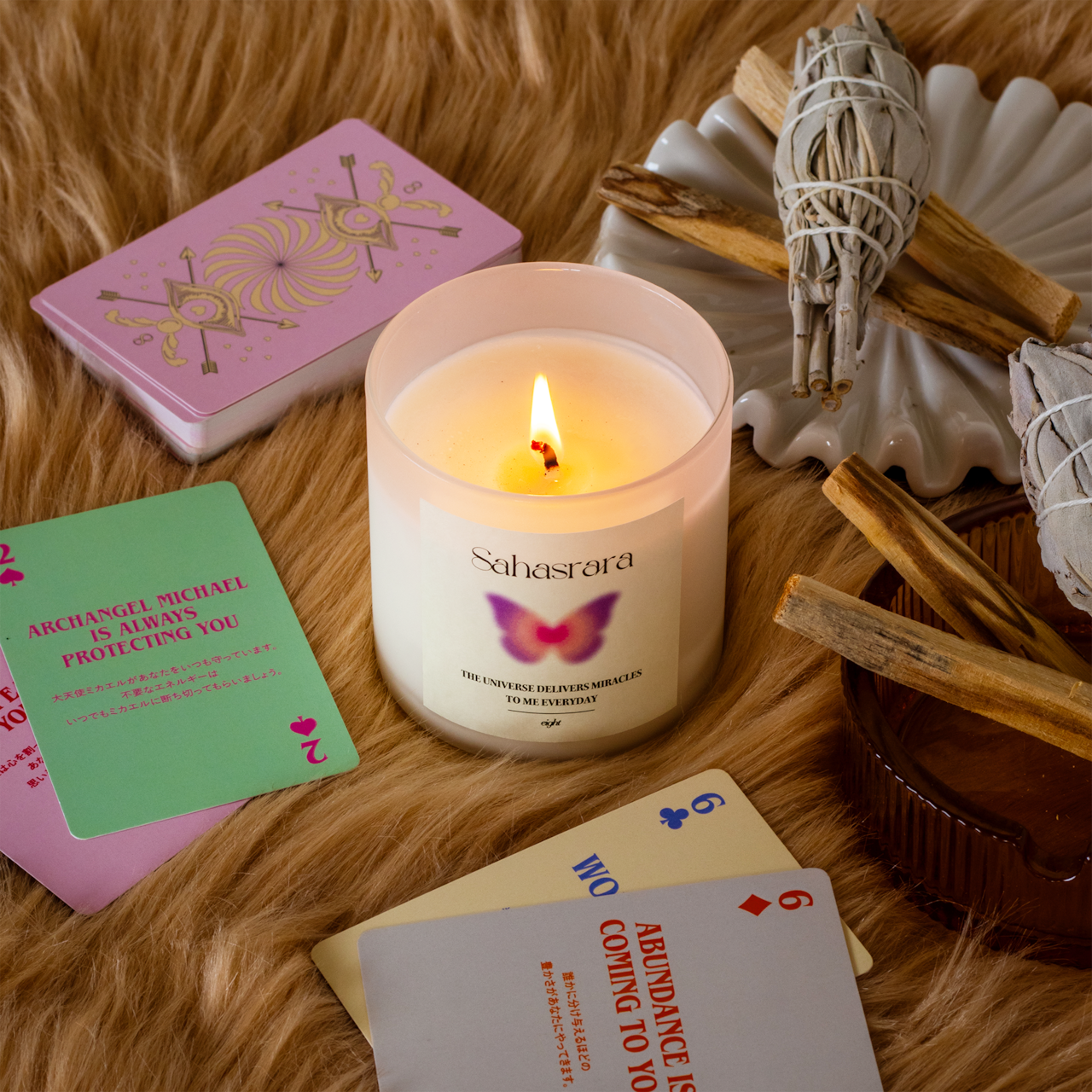 【コットン芯】第７チャクラキャンドル【CROWN】