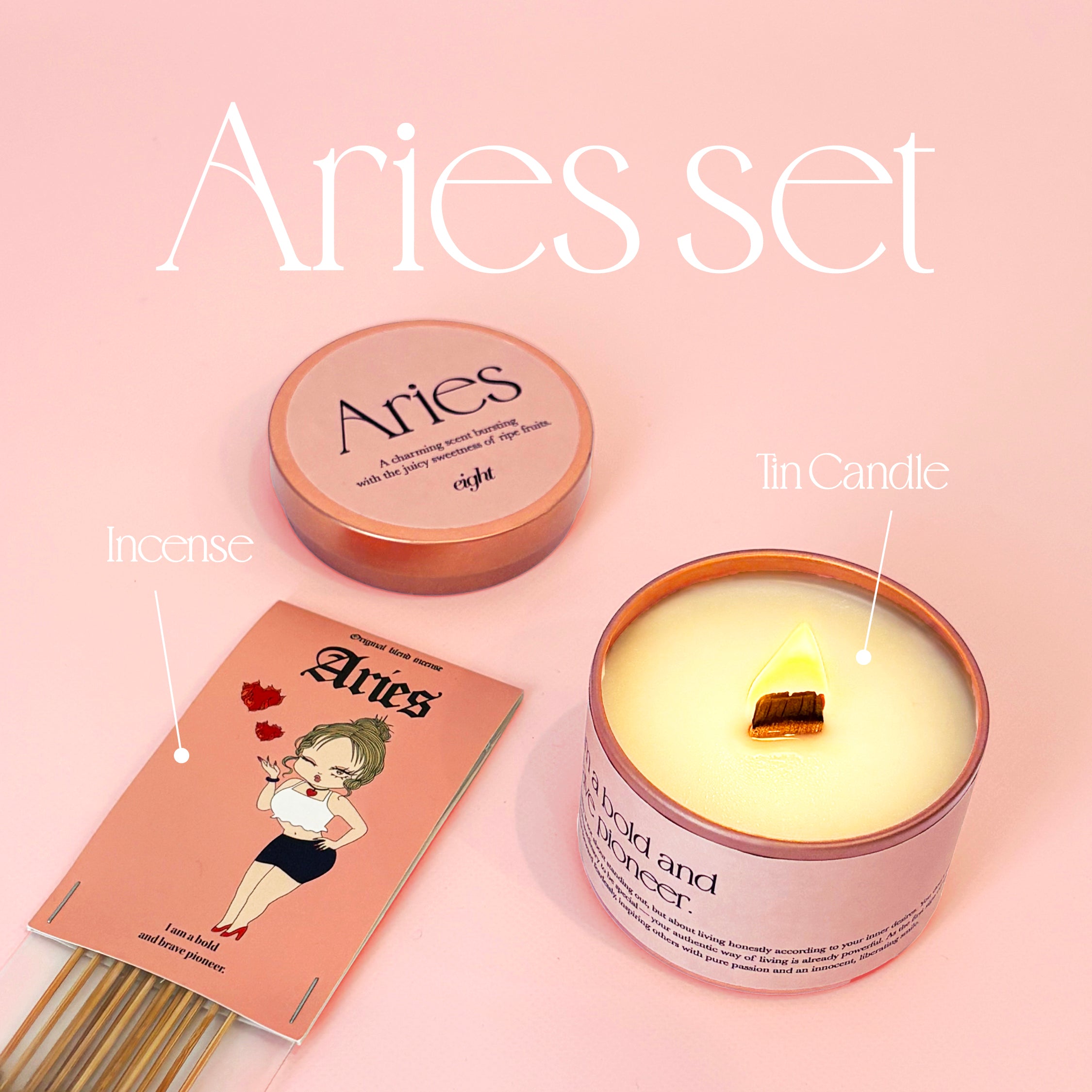 【Aries Birthday Set】-おひつじ座- キャンドル＆お香