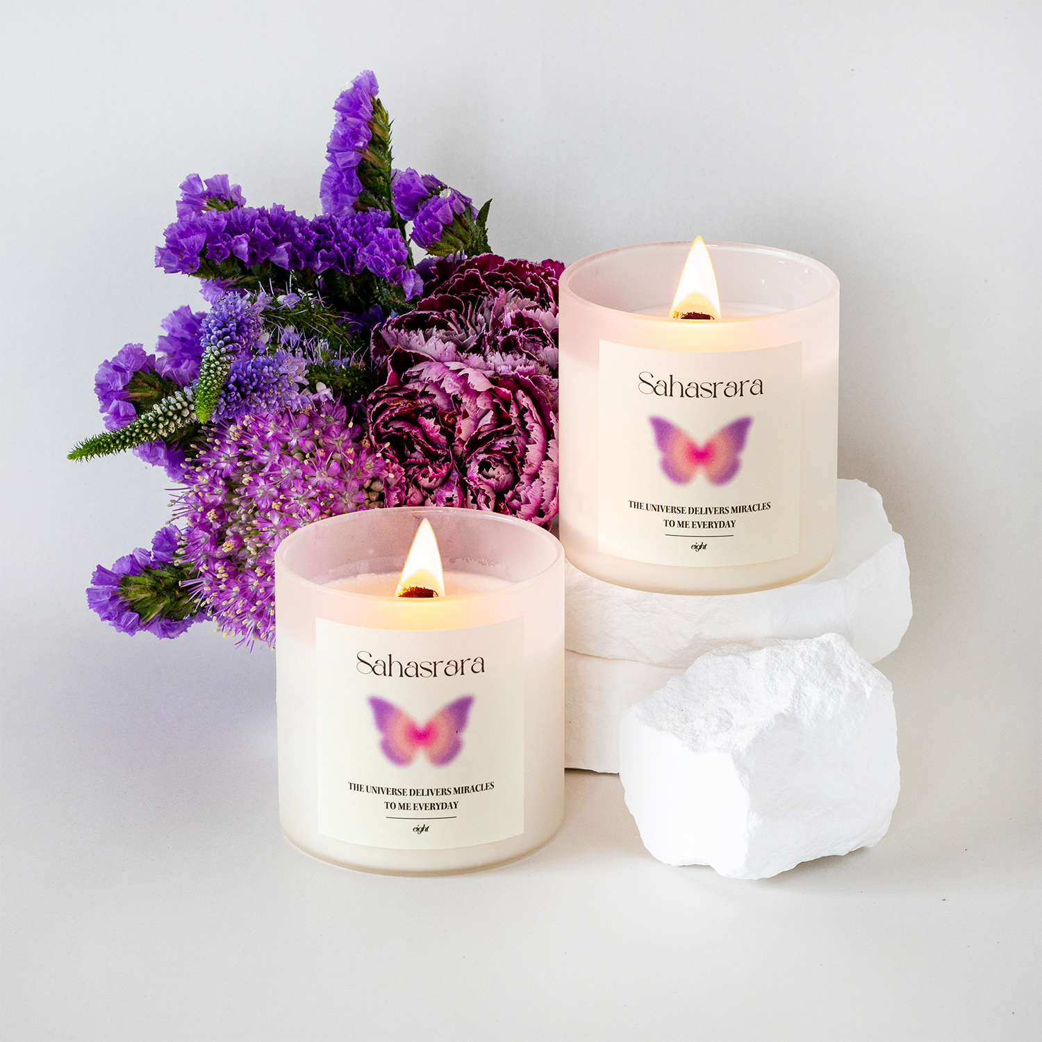 【ウッド芯】第７チャクラキャンドル【CROWN】