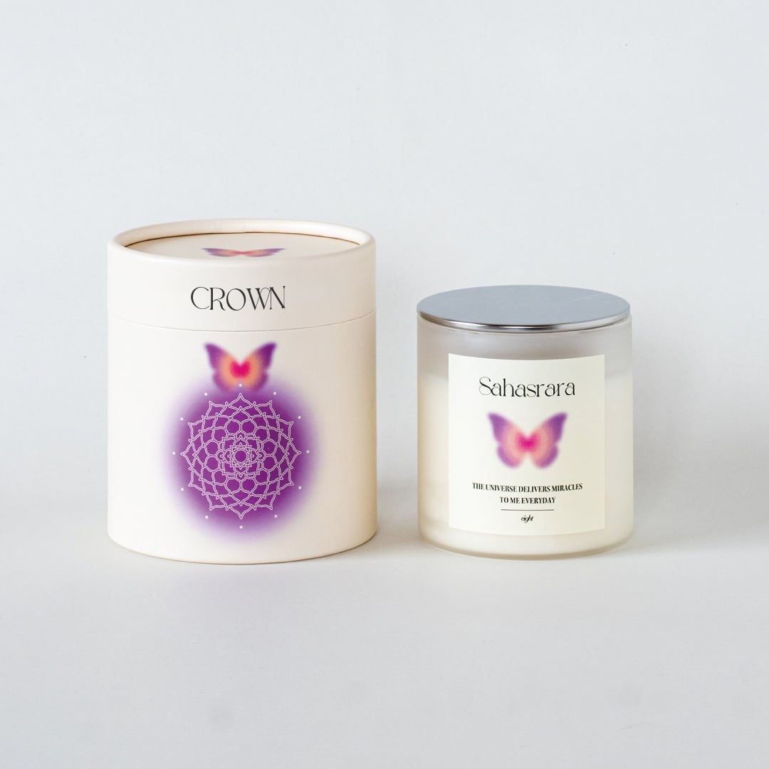 【ウッド芯】第７チャクラキャンドル【CROWN】