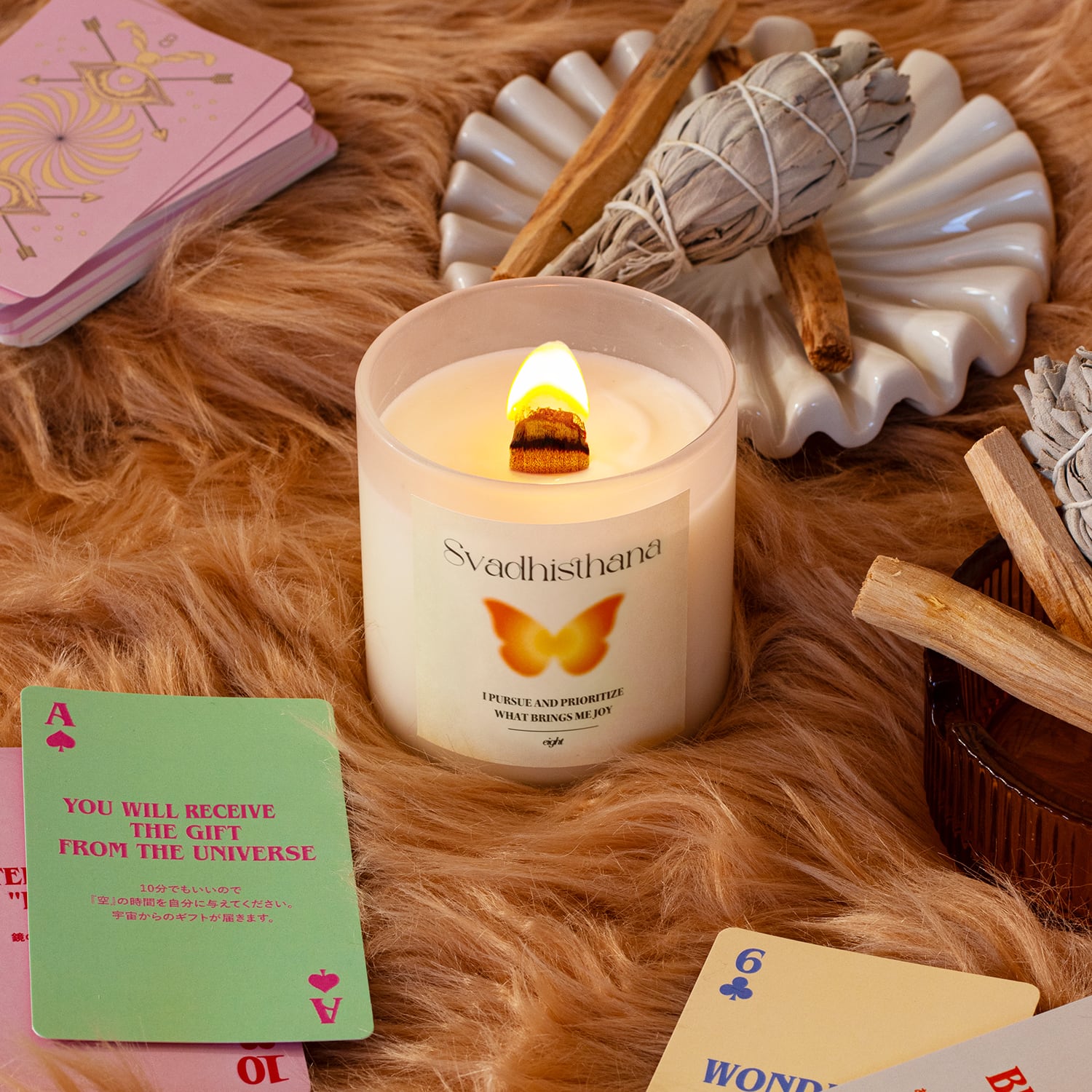 【ウッド芯】第２チャクラキャンドル【SACRAL】