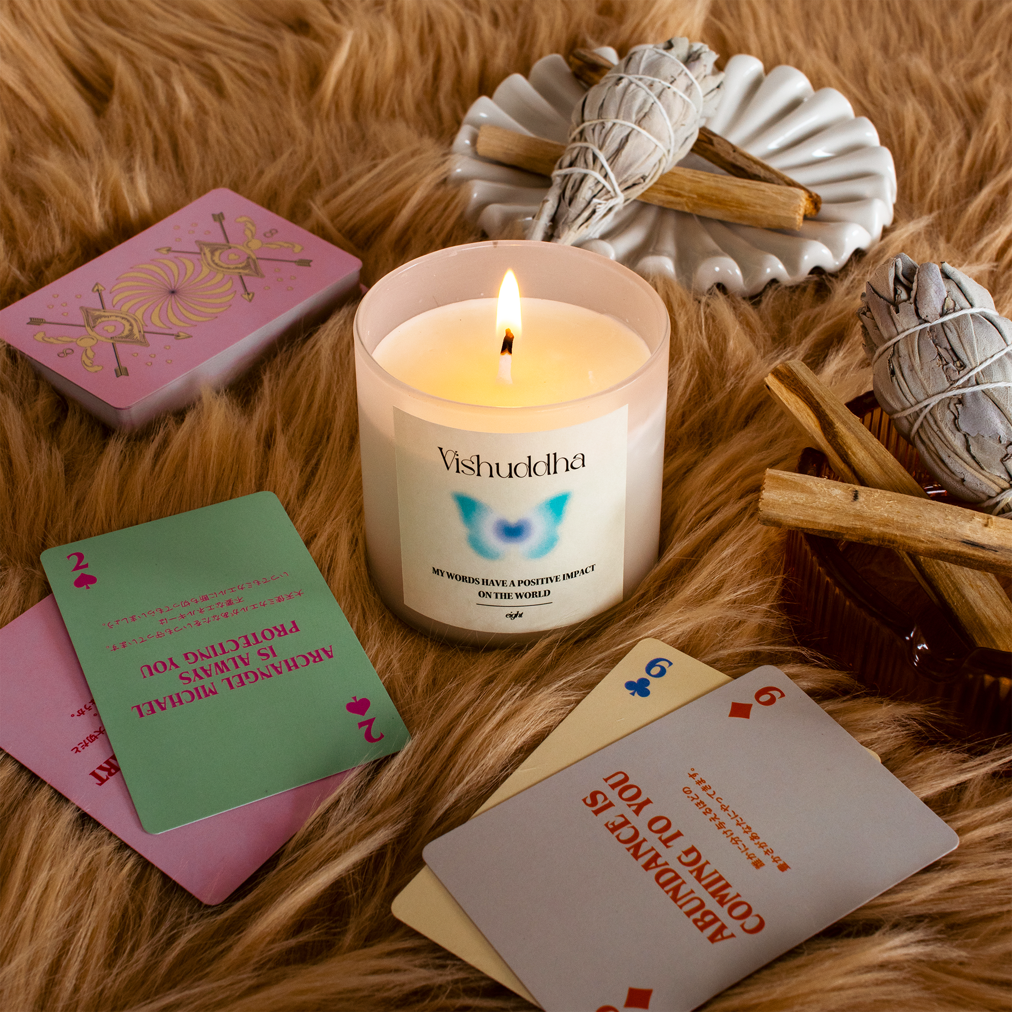 【コットン芯】第５チャクラキャンドル【THROAT】