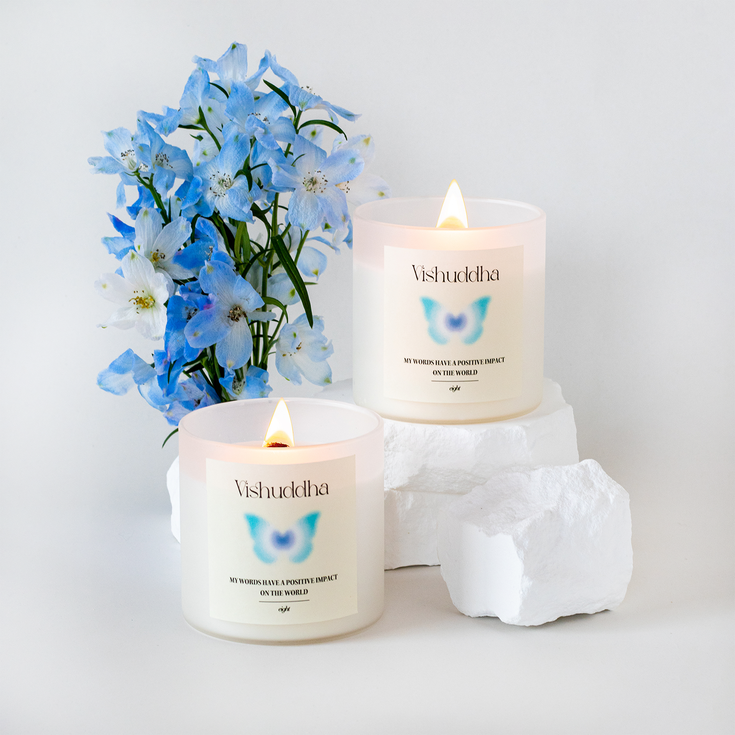 【ウッド芯】第５チャクラキャンドル【THROAT】